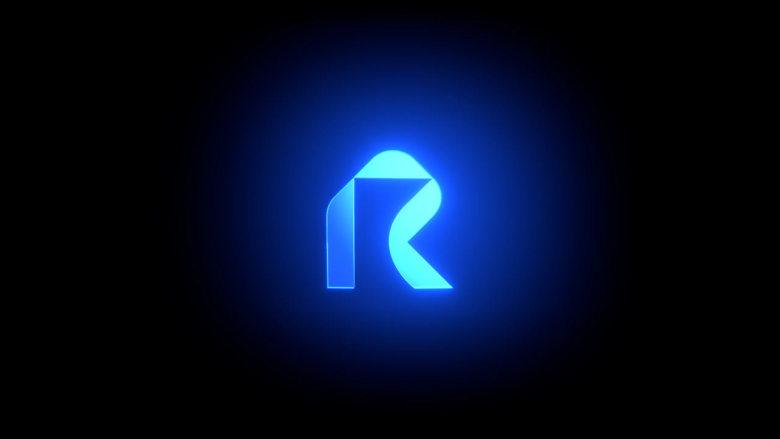 The Raylight logo glowing blue on black